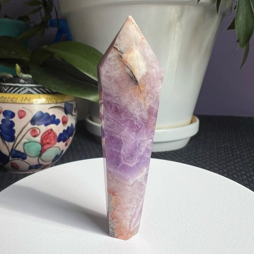 Amethyst Crazy Lace Crystal Wand - Picture 5 of 11